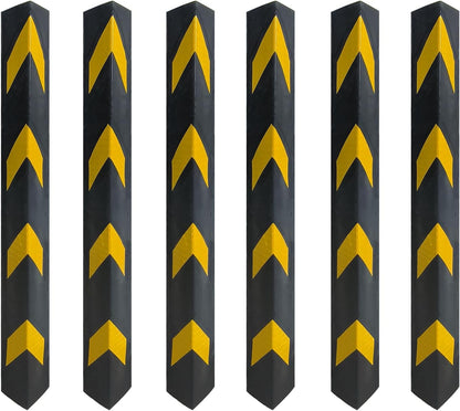 27" Rubber Garage Wall Protector Corner Guard for Parking Lot Warehouse Edge, 6 Packs