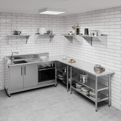 AmGood 24" Long X 18" Deep Stainless Steel Wall Shelf | NSF Certified | Appliance & Equipment Metal Shelving | Kitchen, Restaurant, Garage, Laundry, Utility Room