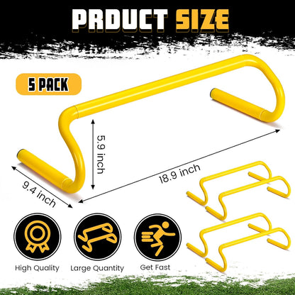 5 Pcs Speed Agility Training Hurdles Detachable Durable Equipment Plyometric and All Purpose Speed Training Hurdle Equipment for Athletes Soccer Basketball