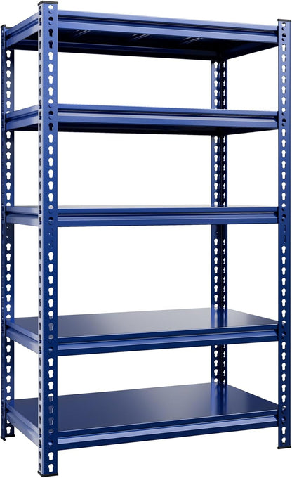 REIBII Garage Shelving 2000 LBS Storage Shelves Heavy Duty Metal Shelving Unit Shelf for Pantry Closet,Kitchen,Commercial,Warehouse,32" W x 17" D x 72" H,Blue