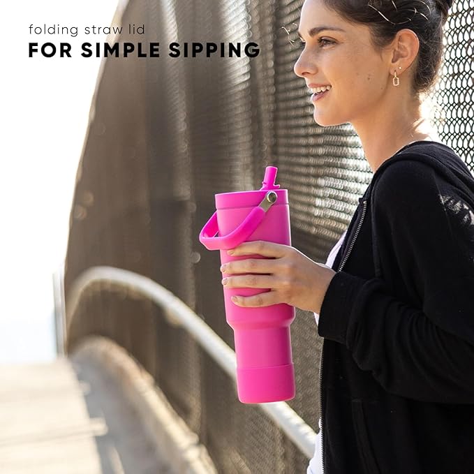Simple Modern Trek Pivot | 40oz Flip Straw Tumbler with Handle | Water Bottle & Boot | Interchangeable Straw & Chug Lids | Insulated Stainless Steel Jug | Gym Sports Outdoors | Honolulu