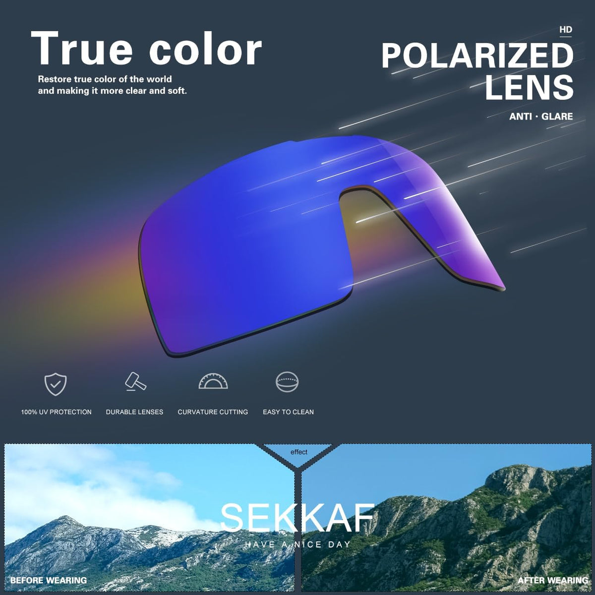 Polarized Sports Sunglasses for Men and Women Cycling Glasses UV Protection Goggles for Mountain Bike Running Fishing