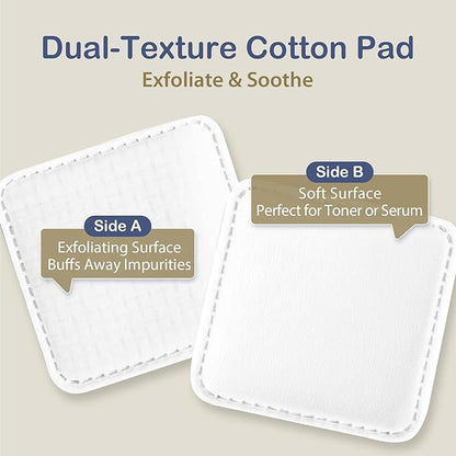 Ourmed Life Large Cotton Pads for Makeup Removal, Soft & Lint-Free Face Pads with Pressed Seam Design, Durable Makeup Remover Pads for Facial Cleansing on All Skin Types, 3x3 Inch, 60 Count
