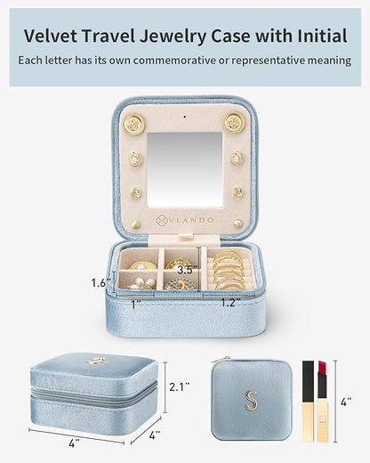 Vlando Travel Jewelry Organizer for Women - Necklace, Earring & Ring Organizer - Blue