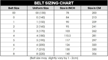 AAMA Color Belts with White Stripe for Martial Arts - Taekwondo Karate Judo