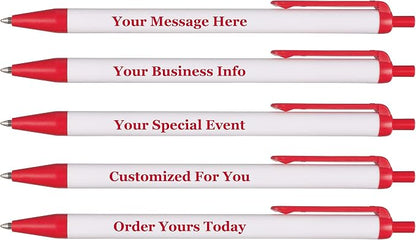 RevMark Personalized Ballpoint Pen, Custom Printed Name, Business or Event Information, Timeless Advertising, USA Made Pens, Promotional Marketing, Smooth Black Ink, Bulk Pack (Red,250 Ct.)