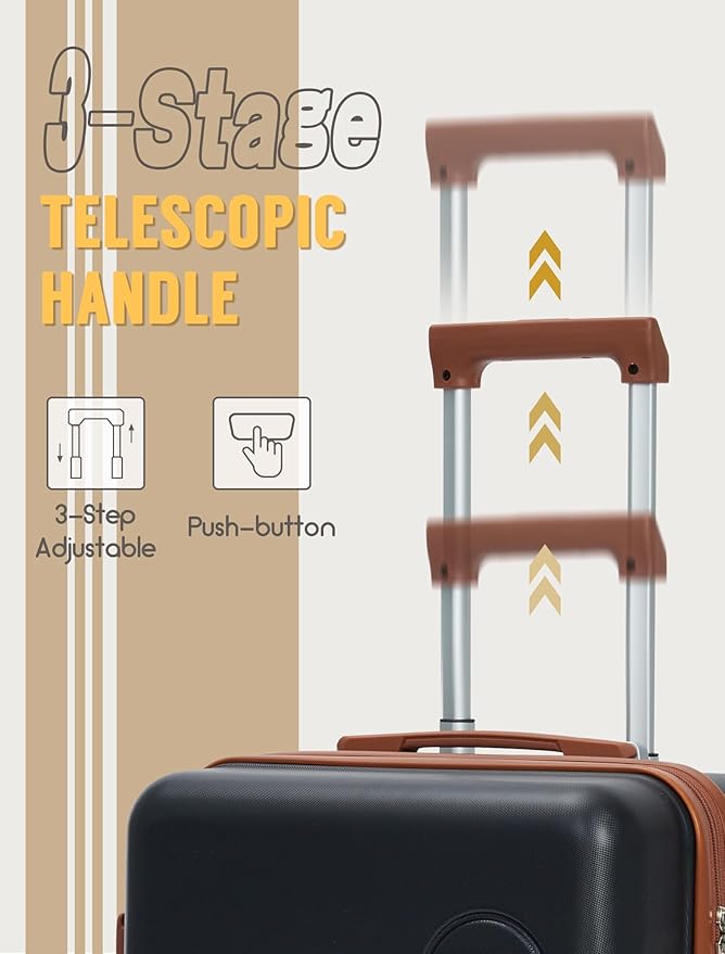 Luggage Sets 5 Piece, Suitcases with Wheels, Hardshell Suitcase Set, ABS Carry on Luggage Set with TSA Lock, Travel Luggage