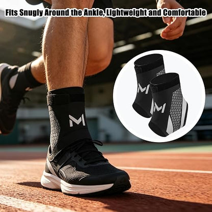 2pcs Ankle Brace for Men & Women, Ankle Brace Compression Support Stabilizer for Men Women, Adjustable Lace up Ankles Sock, Orthopedic Compression Sleeve for Plantar Fasciitis Relief,Tendonitis,Sprained