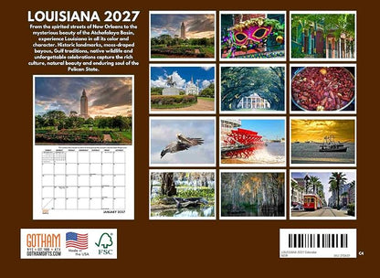 Louisiana Calendar 2027 Monthly Wall Calender 12 Month