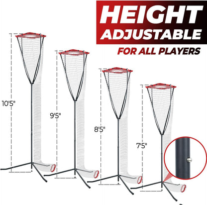 Volleyball Setter Training Net，Height & Angle Adjustable Volleyball Training Net with Metal Frame，Tripod Base for Indoor and Outdoor，Volleyball Training Equipment for Setting,Serving,Spiking