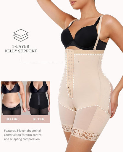 FeelinGirl Faja Body Shaper Tummy Control Shapewear for Women Butt Lifter Post Surgery Fajas Postparto Para Mujer