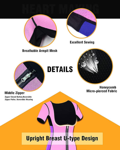 NonEcho Women Sauna Sweat Suit Sleeve Spa Cami Hot Neoprene Slimming Workout Vest Body Shaper Waist Trainer Top