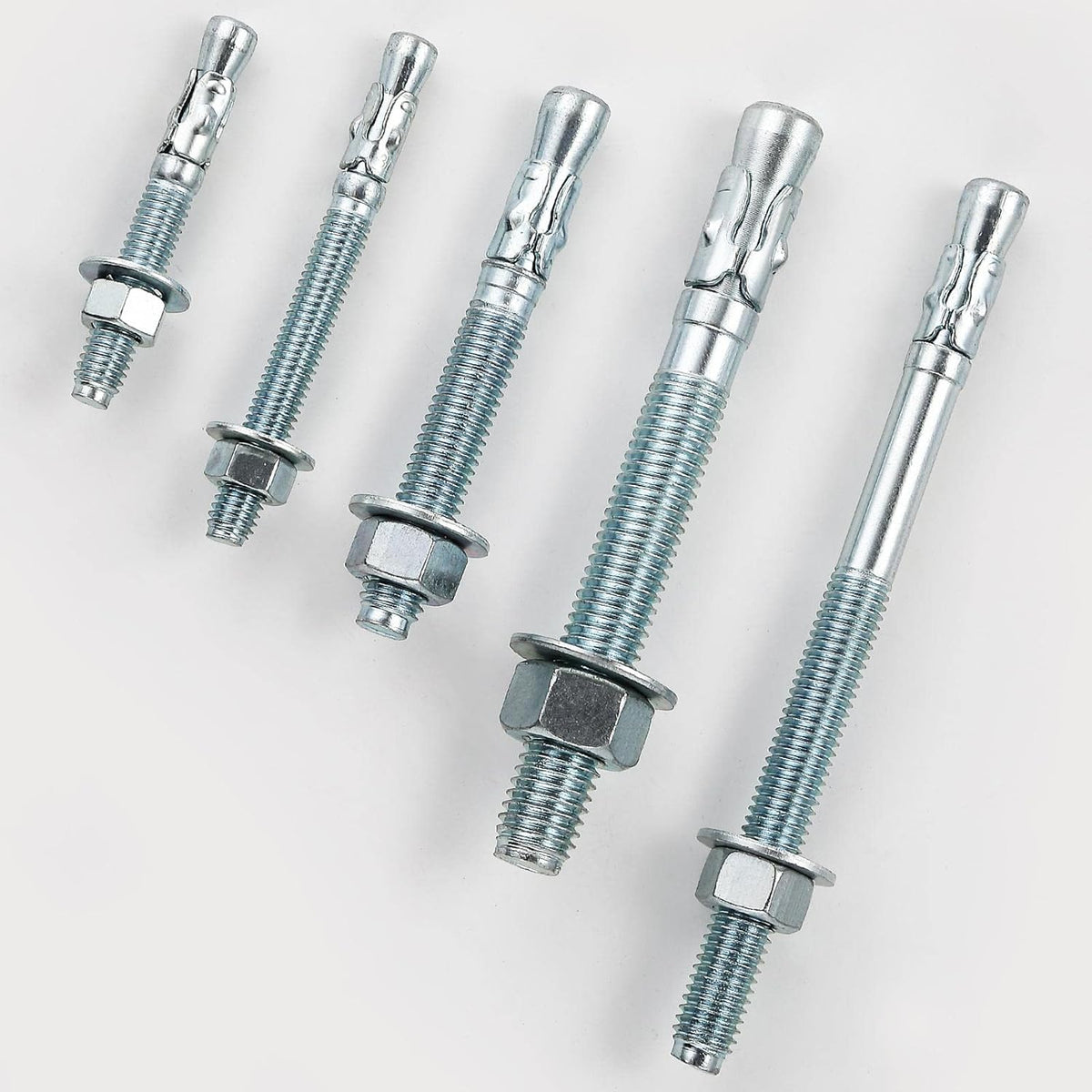 1/2x2-3/4 30Pcs Inch Standard Fasteners for Heavy-Duty Zinc Wedge Anchors for Cement and Concrete
