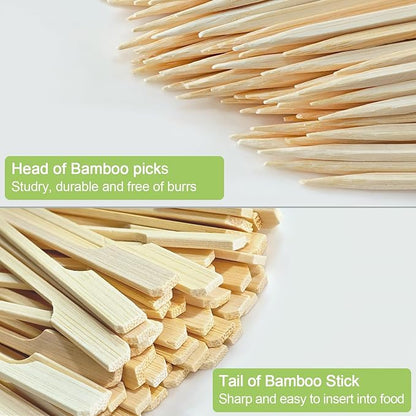 1200 PCS Bamboo Skewers for Appetizers 6.0 Inch Paddle Wooden Kabob Skewers Bamboo Cocktail Toothpicks Skewer Sticks for Appetizers Drinks Fruit Kababs Charcuterie Party