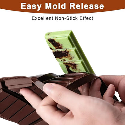 Husfunov Chocolate Bar Mold,Non-Stick Chocolate Molds, 100% Food Grade Silicone Deep Mold for Dubai Pistachio Rod, Candy, Snacks,Knafeh Pistachio Rod and More(5 Snap)