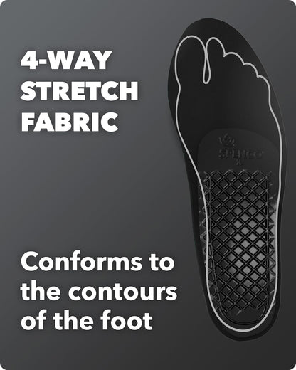 Spenco Rx Arch Support - Lightweight, Orthotic Shoe Inserts with 4-Way Stretch Fabric & SpenCore Layer for Shock Absorption, Odor Control & All-Day Comfort & Stability - Fits Most Shoes