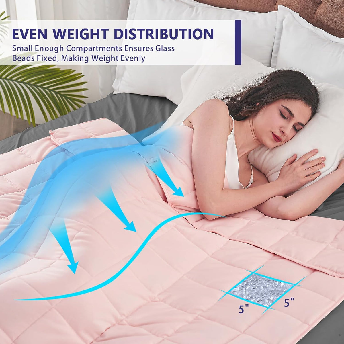 yescool King Size Weighted Blanket for Adults (25 lbs, 80” x 87”, Pink) Cooling Heavy Blanket for Sleeping Perfect for 240-260 lbs, Breathable Blanket for Adults & Couple All Season, Machine Washable