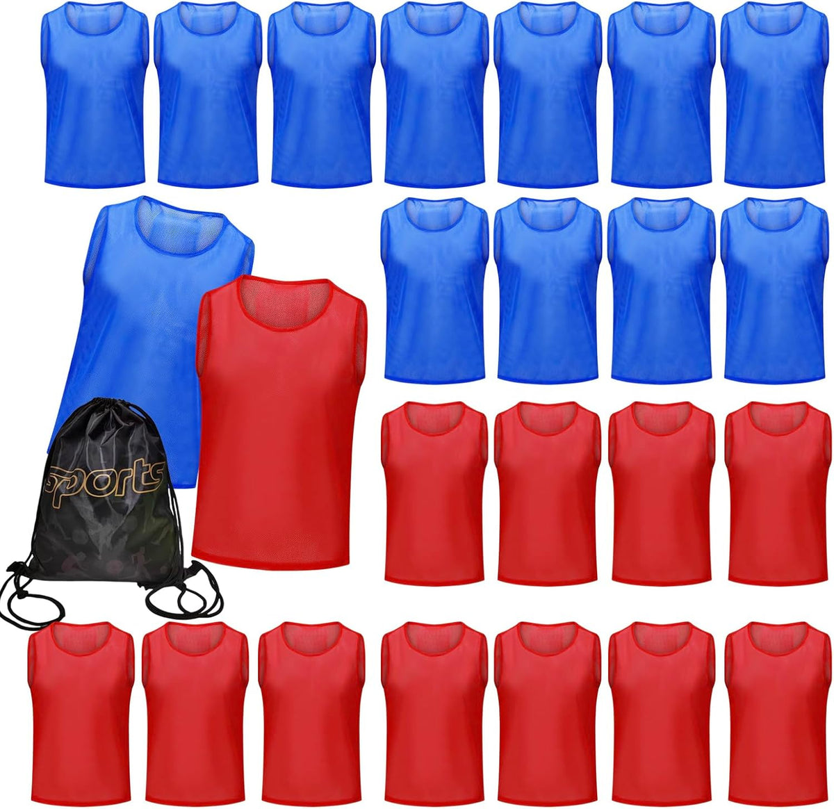 12/24/48PCS Pinnies Youth Team Pennies for Sports Kids and Scrimmage Vests for Soccer Basketball Jersey Practice