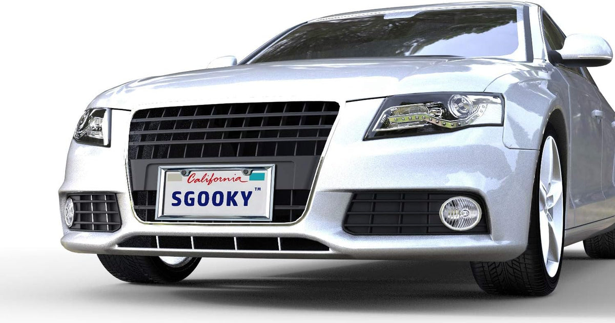 3D Chrome License Plate Frames, Pure Zinc Alloy Metal (Triangle Pattern)