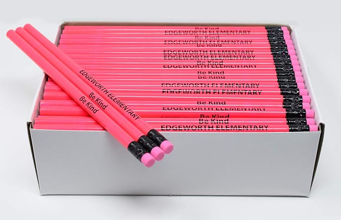 Pencil Guy Promotional Personalized Neon Round Pencils