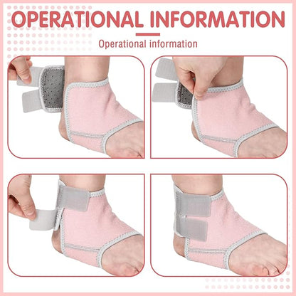 Tarpop 2 Pairs Kids Ankle Brace Set Foot Support Stabilizer Wraps Protector Guard Knitted Ankle Sleeve Sock Support Compression Socks for Injury Prevention(Pale Pink,Medium)