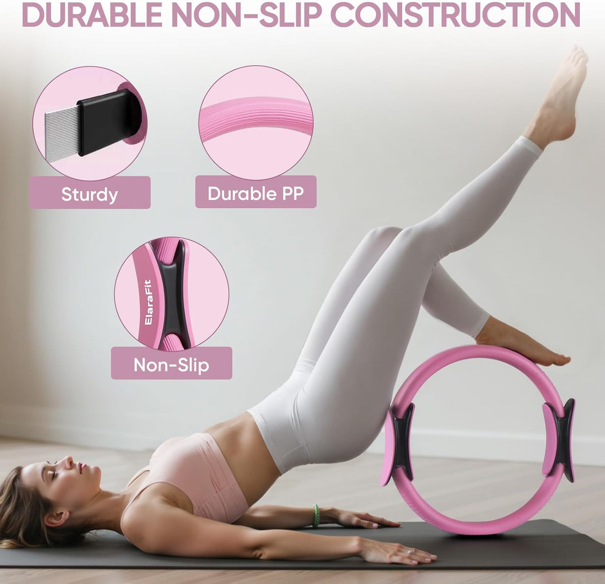 Home Pilates Kit for Women Pilates Equipment Ring and Ball Set Magic Circle Hoop with 5 Resistance Bands Compact Toning Fitness Essentials Starter Set Accessories