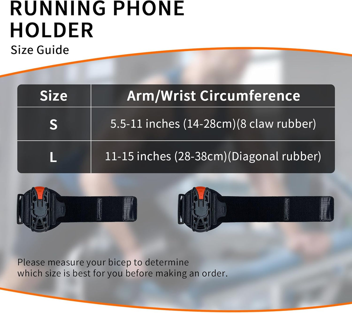 Wristband Phone Holder for Running,Phone Wrist Strap 360° Rotation & Detachable - Compatible with iPhone 16/15/13/XR, for Samsung and More - Fits 4''-6.5'' Phones - for Walking(S)