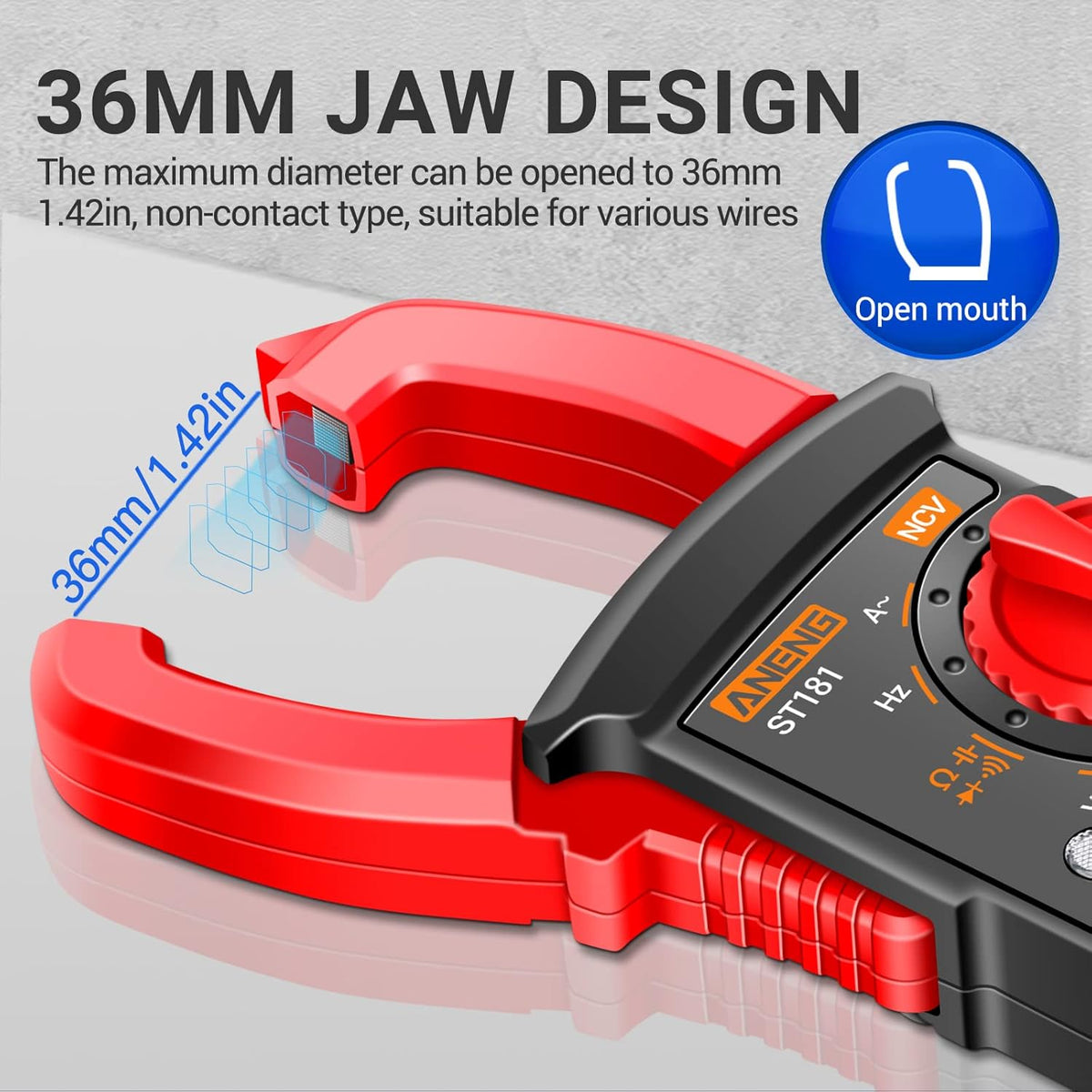 ANENG Digital Clamp Meter Multimeter Tester 4000 Counts with NCV Amp Ohm Volt Measures AC Current, AC/DC Voltage,Capacitance, Resistance, Diodes, Continuity Frequency Backlight Electrican Tools