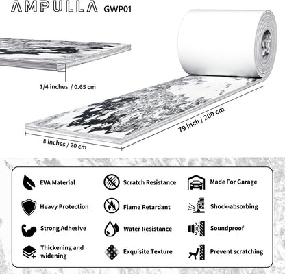 GWP01 Garage Wall Protector Car Door Protectors Bundle (Black & Marble Grain & Wood Grain 6-Pack)