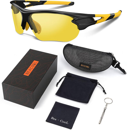BEACOOL Polarized Sports Sunglasses for Men Women Youth Baseball Fishing Cycling Running Golf Motorcycle Tac Glasses UV400