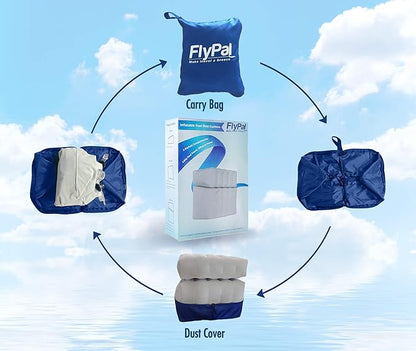 Inflatable Foot Rest Pillow for Travel, Patented 2 in 1 Design, Blow-Up Footrest Cushion for Home, Office. Airplane Travel Essential and Kids Airplane Bed