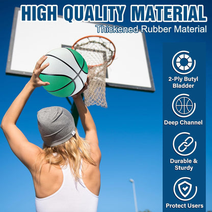 Jenaai 6 Pcs Rubber Basketballs Official Size Bulk Streetballs Multicolor Basket Balls with Pump Plain Basketball Set for Adult Youth Gifts Indoor Outdoor Training Games