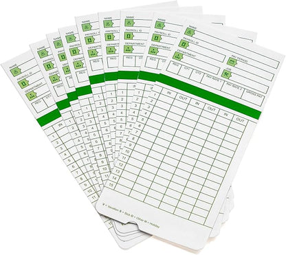 Zzrywuty Time Cards for Employees Monthly, All Pay Periods, 300 Count TimeCards for Hn3000, 2-Sided, 3 3/8" x 7 3/8", Green (Pack of 3)