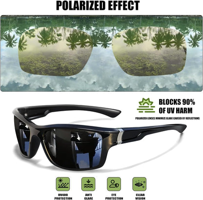 Polarized Sunglasses for Men Women Sports Goggles Lightweight Frame Cycling Running Fishing Driving UV400 Protection