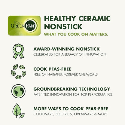 GreenPan Bakeware 13” x 9” Rectangular Cake Pan, Ceramic Nonstick Baking Pan, PFAS & BPA Free, Gold Handles, Durable Steel, Freezer to Oven Dish, Scratch Resistant, Bake & Roast Ovenware, Cream