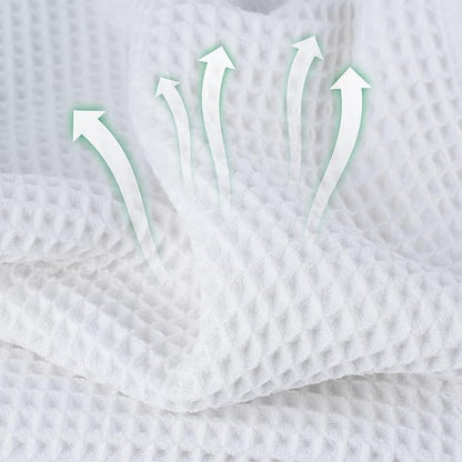 Microfiber Waffle Face Towels, 4 Pieces, Soft, Absorbent, Fast Drying, Lint Free (White)