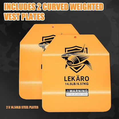 Curved Weighted Vest Plates 8.75 lb & 14.5 lb for Men and Women - 1 Pair Ergonomic Contoured Steel Plates - High-Density Build for Weighted Vests, CrossFit, Hero WOD and Rucking