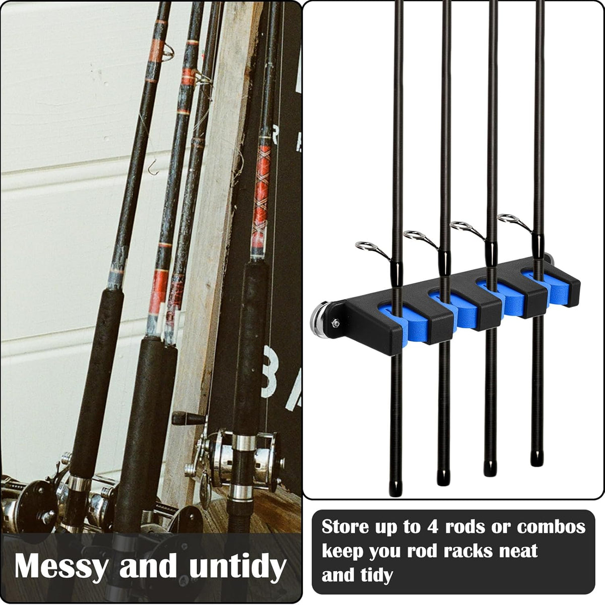 2 Pcs Magnetic Fishing Rod Holder for Car Fishing Pole Rack Vertical Rod Storage Holders for Truck Bed Boat Wall Garage Door