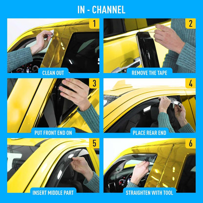 Extra Durable Window Deflectors in-Channel Visors Rain Guards Fit for Chevrolet (Chevy) Express Van 1996-2025, Sun Visors, Wind Vent for Shades, Exterior Car Accessories - 2pcs. AG0420