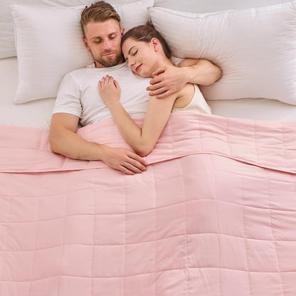 yescool King Size Weighted Blanket for Adults (25 lbs, 80” x 87”, Pink) Cooling Heavy Blanket for Sleeping Perfect for 240-260 lbs, Breathable Blanket for Adults & Couple All Season, Machine Washable