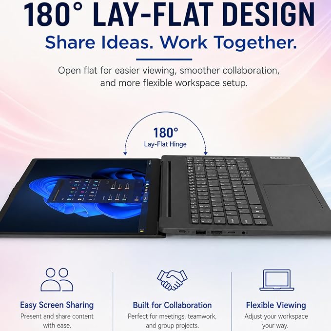 Lenovo V15 Ultra Slim College Student Laptop | 15.6" Anti-Glare FHD Display | Powerful Intel Quad-Core Processor | 16GB DDR5 RAM | 256GB SSD | Wi-Fi 6, Ethernet, HDMI, All-Day Battery | Windows 11 Pro