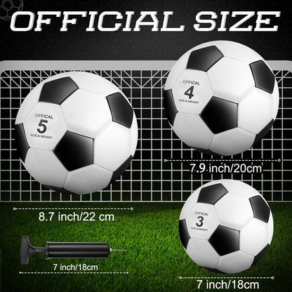 Soulchen 16 Pcs Soccer Balls Bulk with 2 Pcs Pump Size 3/4/5 Deflated Training Soccer Ball for Youth Adult Back to School Outdoor Indoor Sports Training Practice Game Play Competition, 8 Color