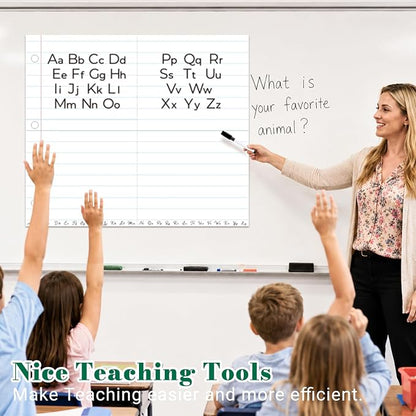 Giant Magnetic Notebook Paper for Classroom, 24 x 28 in Dry Erase Magnetic Lined Paper for Whiteboard, Reusable Magnetic Handwriting Paper for Teachers, Homeschool & Elementary School Supplies