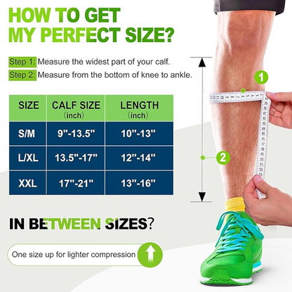 NEWZILL Compression Calf Sleeves (20-30mmHg) for Men & Women Perfect Option to Compression Socks for Running Travel Nursing