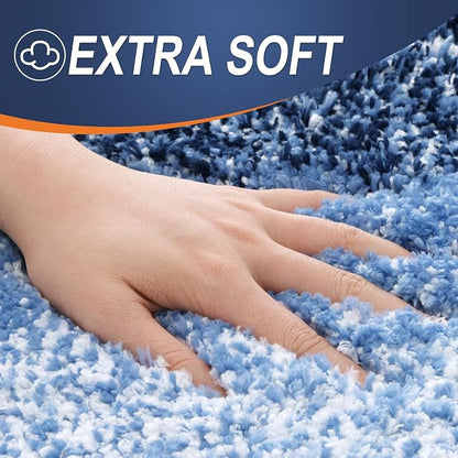 OLANLY Bathroom Rugs Mat 34x21, Extra Soft Absorbent Microfiber Bath Rugs, Rubber Backing, Quick Dry, Machine Washable Bath Mats for Bathroom Floor, Tub and Shower, Home Decor Accessories, Navy