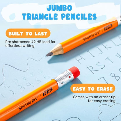 Shuttle Art 72 Pack Jumbo Pencils 4.5in