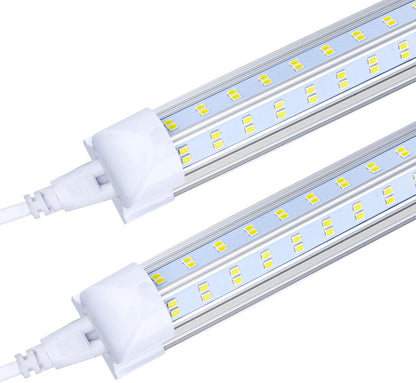 20 Pack 8FT LED Shop Light Fixture, 144W 15500LM 6000K Cool White,High Output Linkable Tube Light, 4 Rows V Shape T8 8 Foot LED Shop Lights for Garage, Warehouse