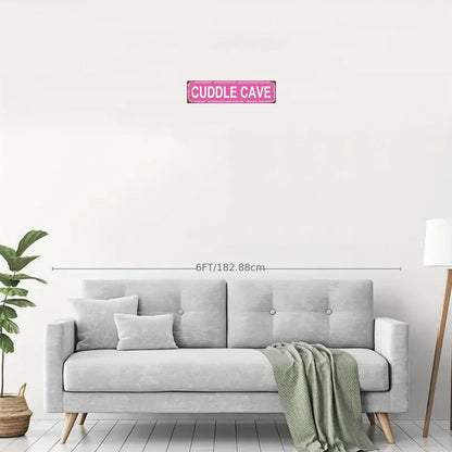 CUDDLE CAVE Non-Embossed Vintage Metal Tin Street Sign Bar Cafe Garage Cave Home Room Wall Bathroom Farmhouse Garden Porch Patio Decor, 16 x 4 Inch