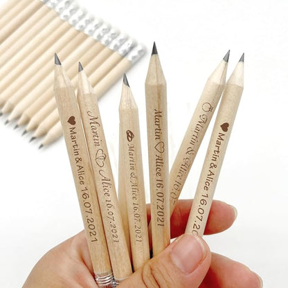 Personalized Name Pencils,Bridal Shower Pencils for Games, mini Pencils with Eraser, Personalized Golf Pencils, Half Pencils with Eraser, Wedding Favors for Guests Bulk (10 PCS)