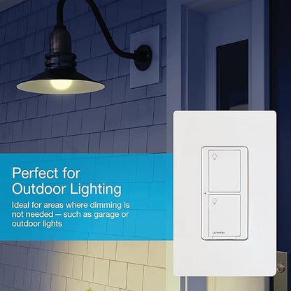 Lutron Caseta Original Smart Light Switch (Lutron Smart Hub Required), for Home, LED Lights, and Fans, 6 Amp, Single-Pole/3-Way, Neutral Required, PD-6ANS-WH 3 Pack, White